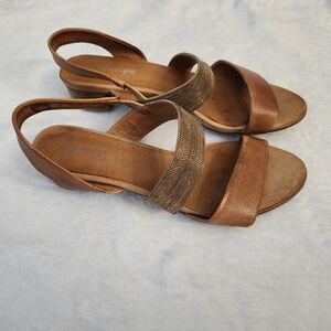 ANTELOPE  Women's Slingback Open Toe‎ Summer Sandals Size 40 Cognac